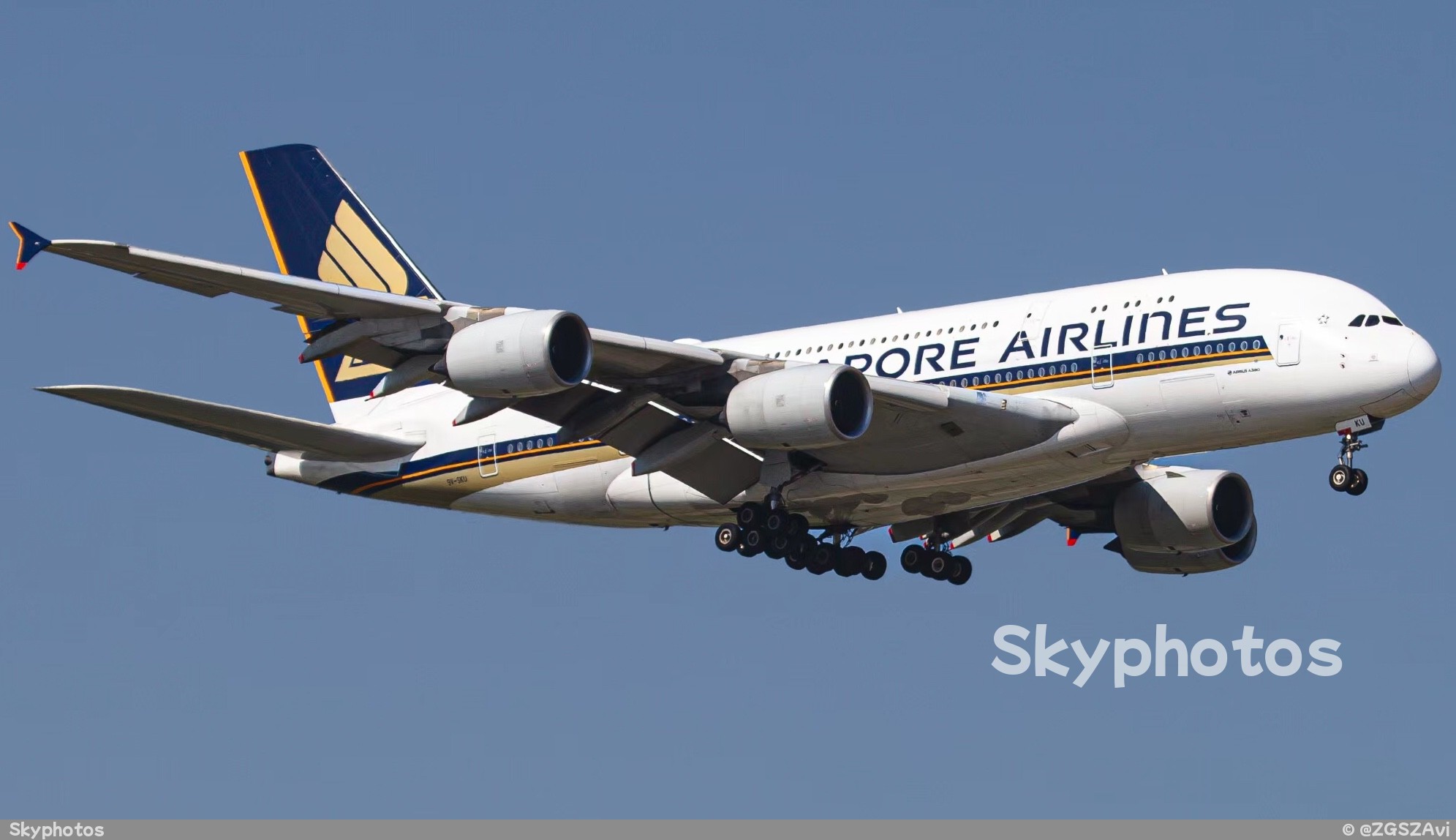 新加坡航空 Airbus A380-841 at 上海浦东国际机场